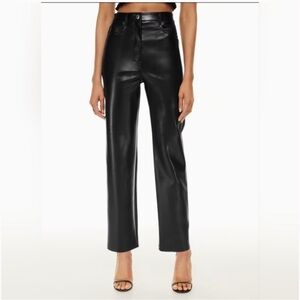 019 WILFRED The Melina High-waisted Vegan Leather Pants - Black, Sz 10